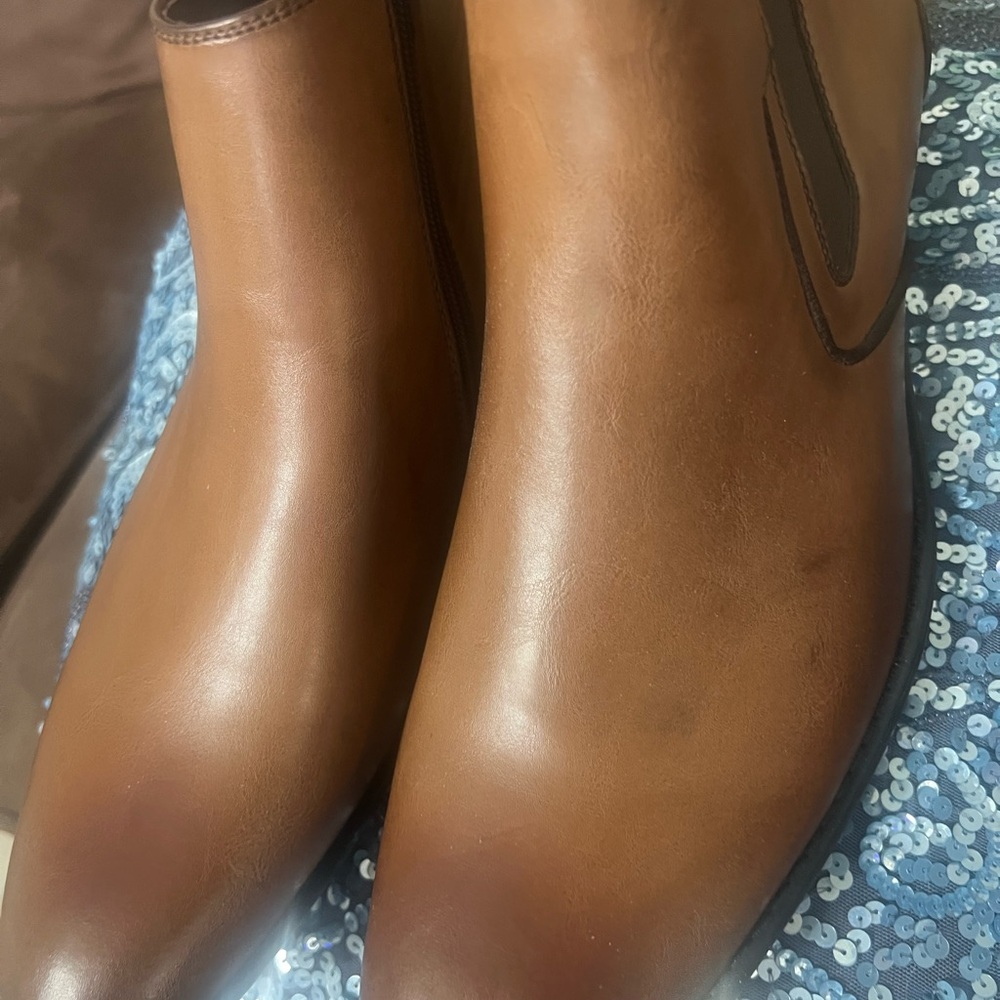 Adolfo Brown Leather Ankle Boots MENS
